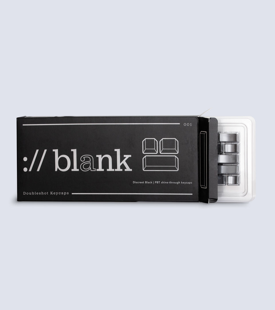 ://blank PBT double-shot shine-through keycaps | Carbon Black
