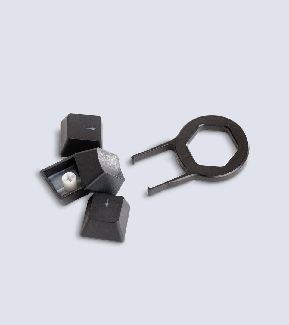 ://blank PBT double-shot shine-through keycaps | Carbon Black